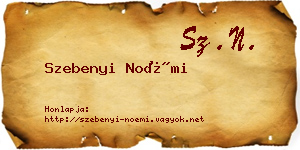 Szebenyi Noémi névjegykártya