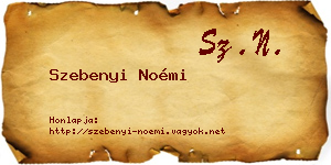 Szebenyi Noémi névjegykártya